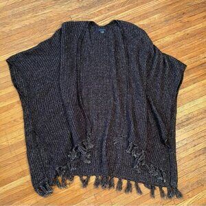 American Eagle grey/black oversized short sleeve cardigan sweater